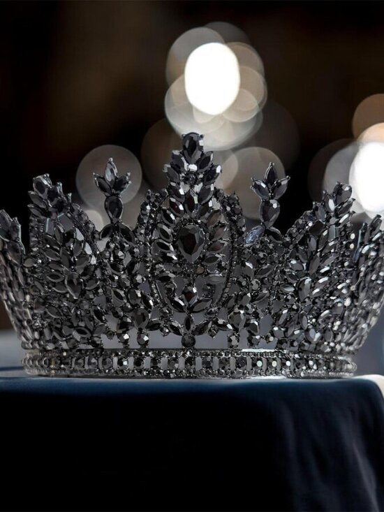 black crown, black crystal crown, gothic headpiece, Halloween costume, cosplay main image 5